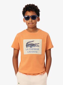 Lacoste - Orange Animal Print Half Sleeves T-Shirts