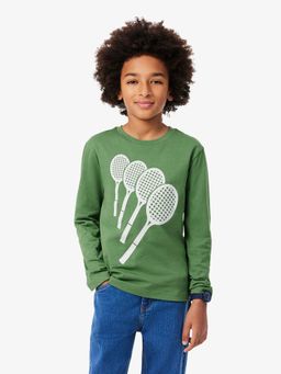 Lacoste - Green Printed Full Sleeves T-Shirts