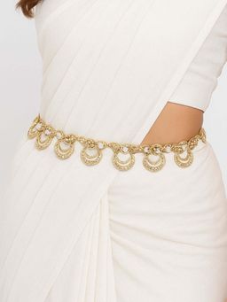 I Jewels - Gold Plated Kundan Studded And Beaded Kamarbandh