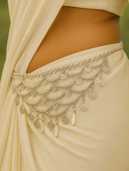 I Jewels - Rhodium-Plated Stone Studded Kamarbandh