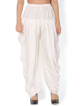 Abhishti - White Crepe Dhoti Pant