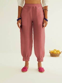 Abhishti - Pleated Hem Rose Pink Salwar