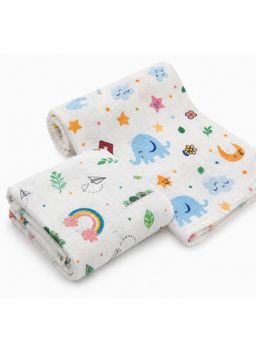 Motherly - Multi-Color Cotton Muslin Baby Swaddle, Breathable Soft Blanket (Pack of 2)