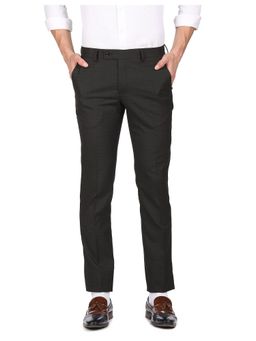 Arrow - Men Black Hudson Tailored Fit Solid Formal Trousers