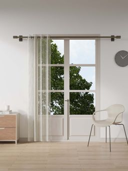 Ddecor Live Beautiful - 1 Piece of 7 Ft Door Ready Made Grey Polyester Curtain