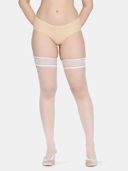 Da Intimo - Semi Sheer Net Stocking - White