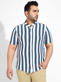 Instafab Plus - Mens Casual Shirt Color Blue