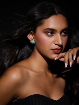 Ruby Raang Studio - Blue Gold Plated Handcrafted Earrings