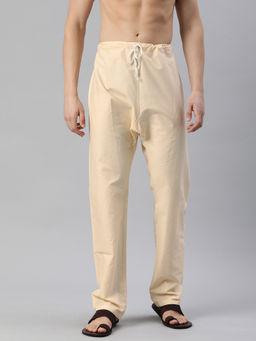 Manthan - Beige Cotton Solid Pyjama for Men