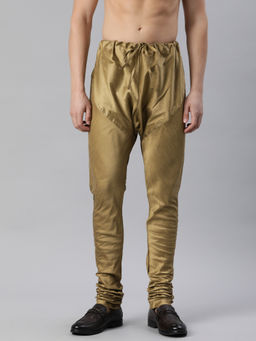 Manthan - Gold Art Silk Solid Churidar for Men