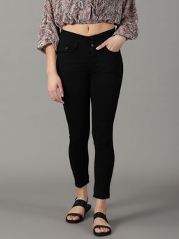 SHOWOFFFF - Women's Stretchable Clean Look Black Slim Fit Jeans
