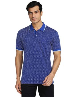 ColorPlus - Men Printed Blue Polo T-Shirt