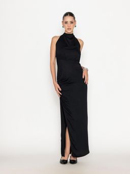 Contemponari - Black Mustang Solid Gown