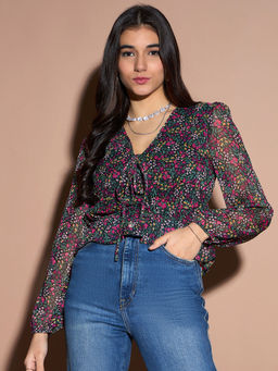 Poppy - Womens Multi-Color Long Sleeve Top