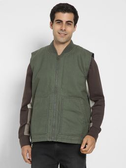 American Eagle - Men Green Solid Jacket