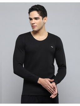 Monte Carlo - Mens Solid Black Round Neck Full Sleeves Thermal Top
