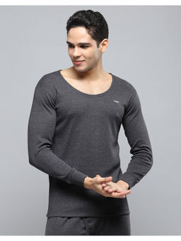 Monte Carlo - Mens Solid Charcoal Round Neck Full Sleeves Thermal Top