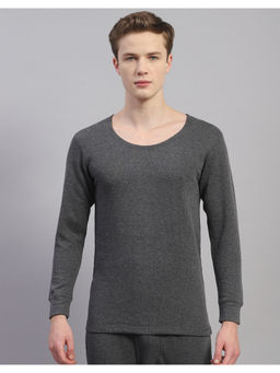 Monte Carlo - Mens Solid Charcoal Round Neck Full Sleeve Thermal Top