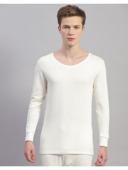 Monte Carlo - Mens Solid White Round Neck Full Sleeve Thermal Top