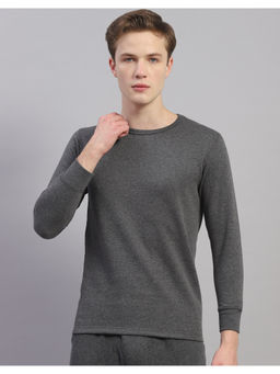 Monte Carlo - Mens Solid Charcoal Round Neck Full Sleeve Thermal Top