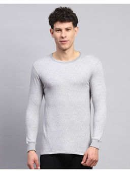 Monte Carlo - Mens Solid Grey Round Neck Full Sleeve Thermal Top
