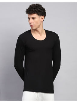 Monte Carlo - Mens Solid Black Round Neck Full Sleeve Thermal Top
