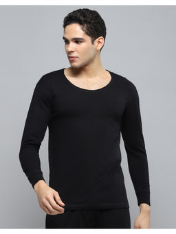 Monte Carlo - Mens Solid Black Round Neck Full Sleeves Thermal Top