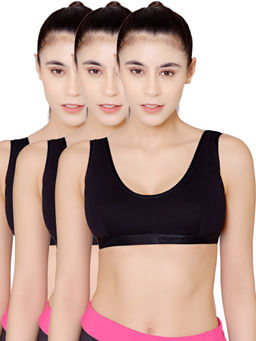 Bodycare - Pack of 3 Sports Bra In Black Colour