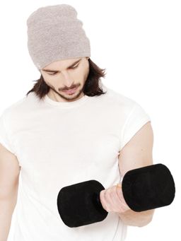 Bharatasya - Unisex Sports Running Gym Yoga Unisex Cotton Beanie - Beige