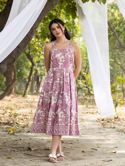 Mabish By Sonal Jain - Strappy Box Pleat Midi Dress