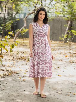 Mabish By Sonal Jain - Overlap Neck Midi Dress