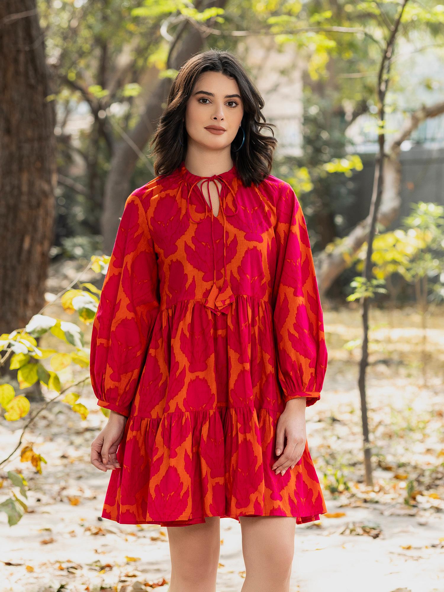 Balloon Sleeve Layered Mini Dress-picture-33