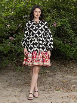 Mabish By Sonal Jain - Balloon Sleeve Layered Mini Dress