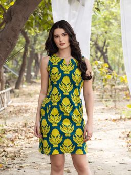 Mabish By Sonal Jain - Mini Shift Dress with Big Pocket Detail
