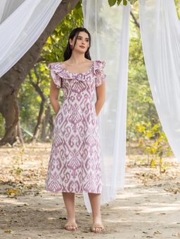 Mabish By Sonal Jain - Frill Neck A-Line Midi Dress