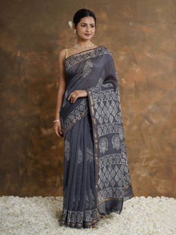 Teejh - Savithri Chanderi Saree with Unstitched Blouse