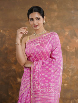 Teejh - Smriti Chanderi Saree with Unstitched Blouse