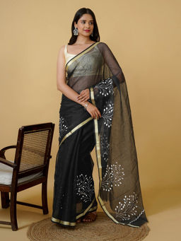 Teejh - Avani Kota Embroidered Saree with Unstitched Blouse