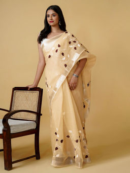 Teejh - Kavya Kota Embroidered Saree with Unstitched Blouse