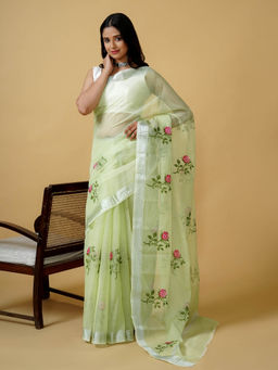 Teejh - Jiya Kota Embroidered Saree with Unstitched Blouse