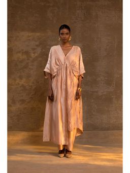 EEDA - Agneya Silk And Crushed Tissue Kaftan with Pant - Blush Pink