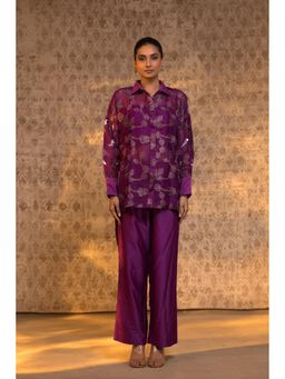 EEDA - Taral Highlow Co-Ord Set - Purple