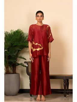 EEDA - Asym Patch Co-Ord Set - Red