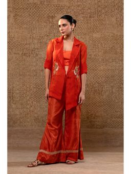 EEDA - Tinka Organza Jacket with Pant and Bustier - Orange