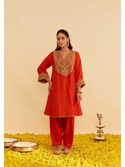 Sheetal Batra - Mehza - Burnt Orange Short Kurta With Salwar