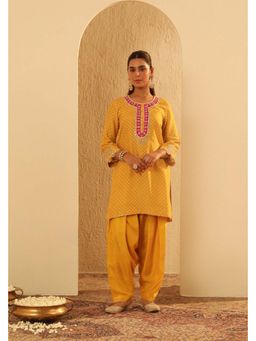 Sheetal Batra - Noora - Heirloom Mustard Short Kurta With Salwar