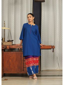 IMROZ HOUSE - Blue Gota Work Kurta with Palazzo (Set of 2)