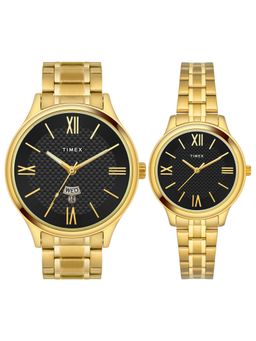 Timex - Empera Round 21mm Black Dial Analog Pair Watch - TW00PR283