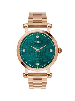 Timex - Fria Round 35mm Green Dial Analog Women Watch - TWEL14303