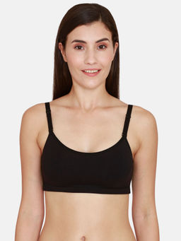Zivame - Coucou by Zivame Essentials Double Layered Non Wired Medium Coverage Slip On Bra - Anthracite